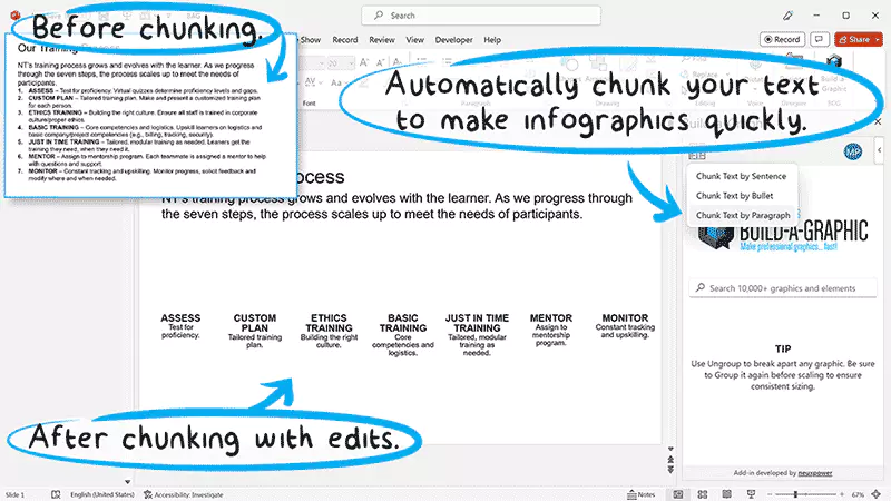 Build-a-Graphic Slide Chunking Example